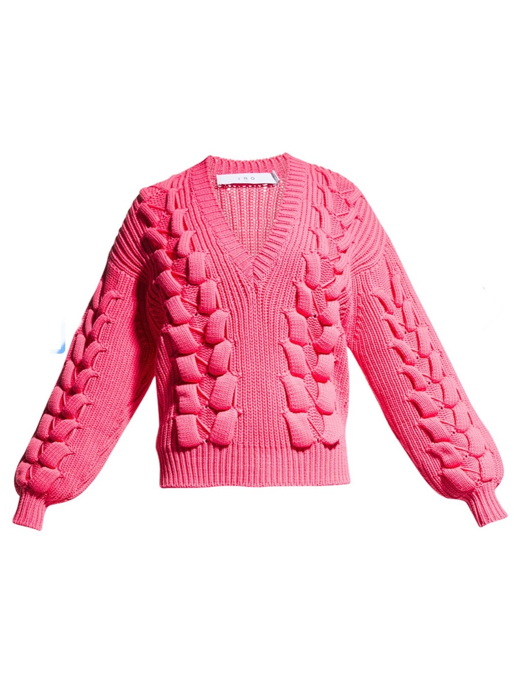 IRO Paris Arwy Chunky Knit Sweater - Bright Pink - Size XL